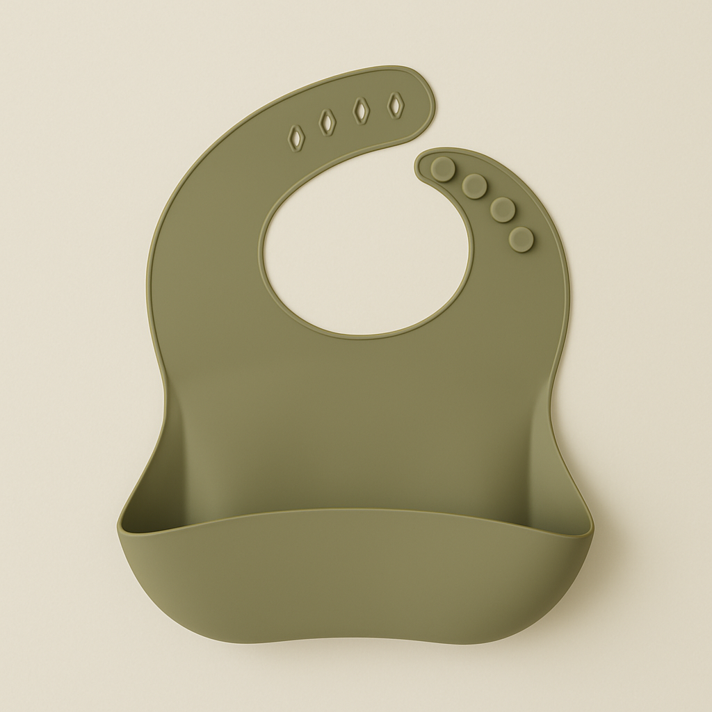 Khaki waterproof silicone bib