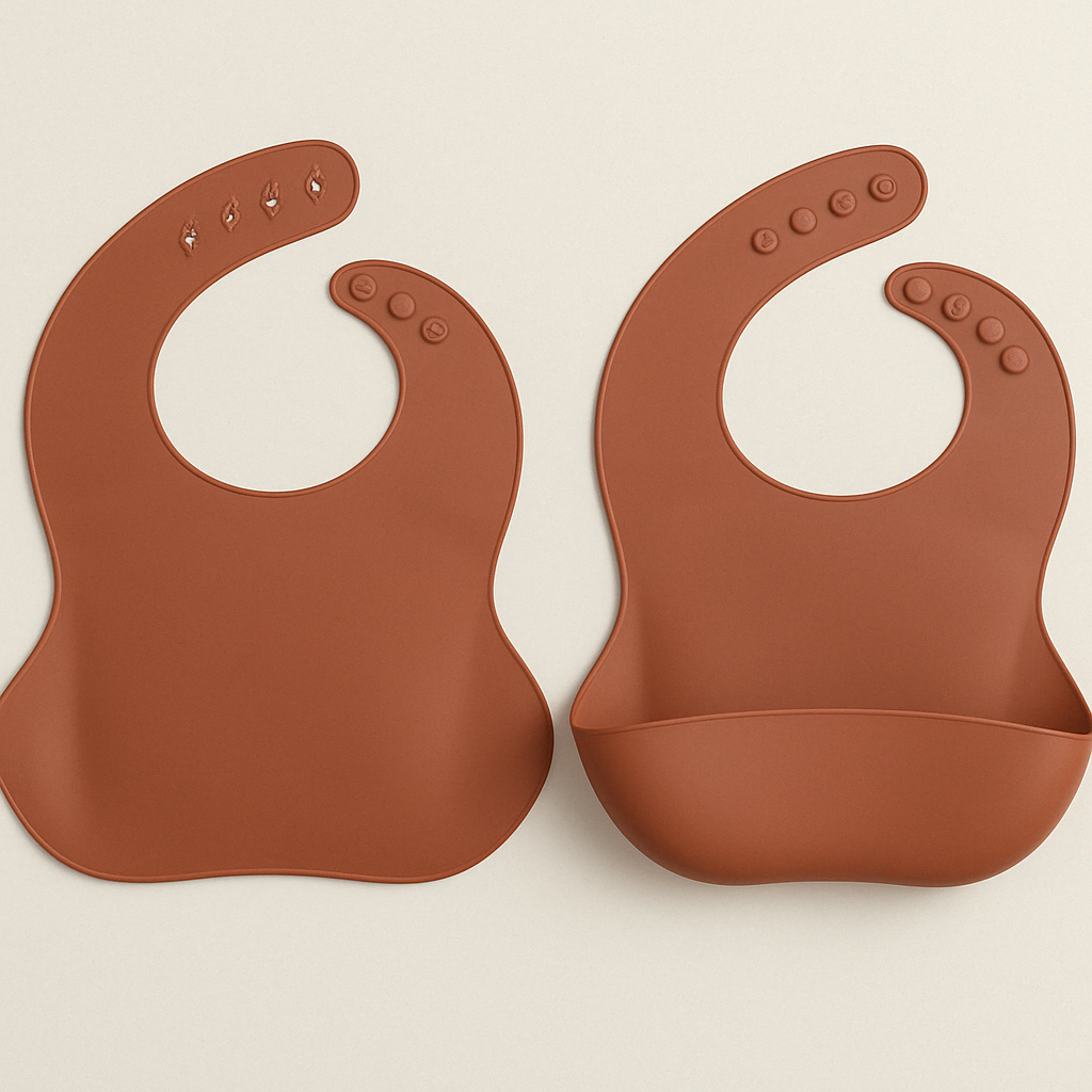 Copper red waterproof silicone bib