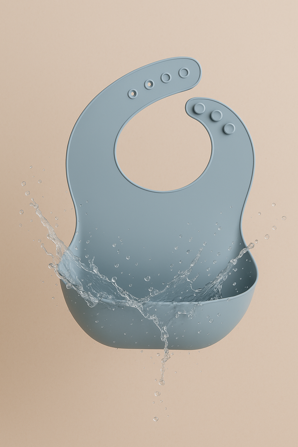 Blue waterproof silicone bib
